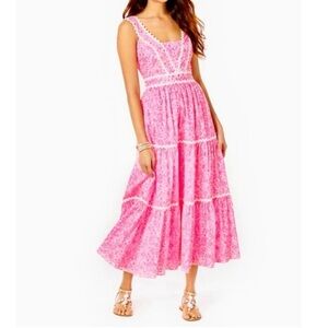 Lilly Pulitzer Pollie Midi Dress Pink
Color size 4 nwot